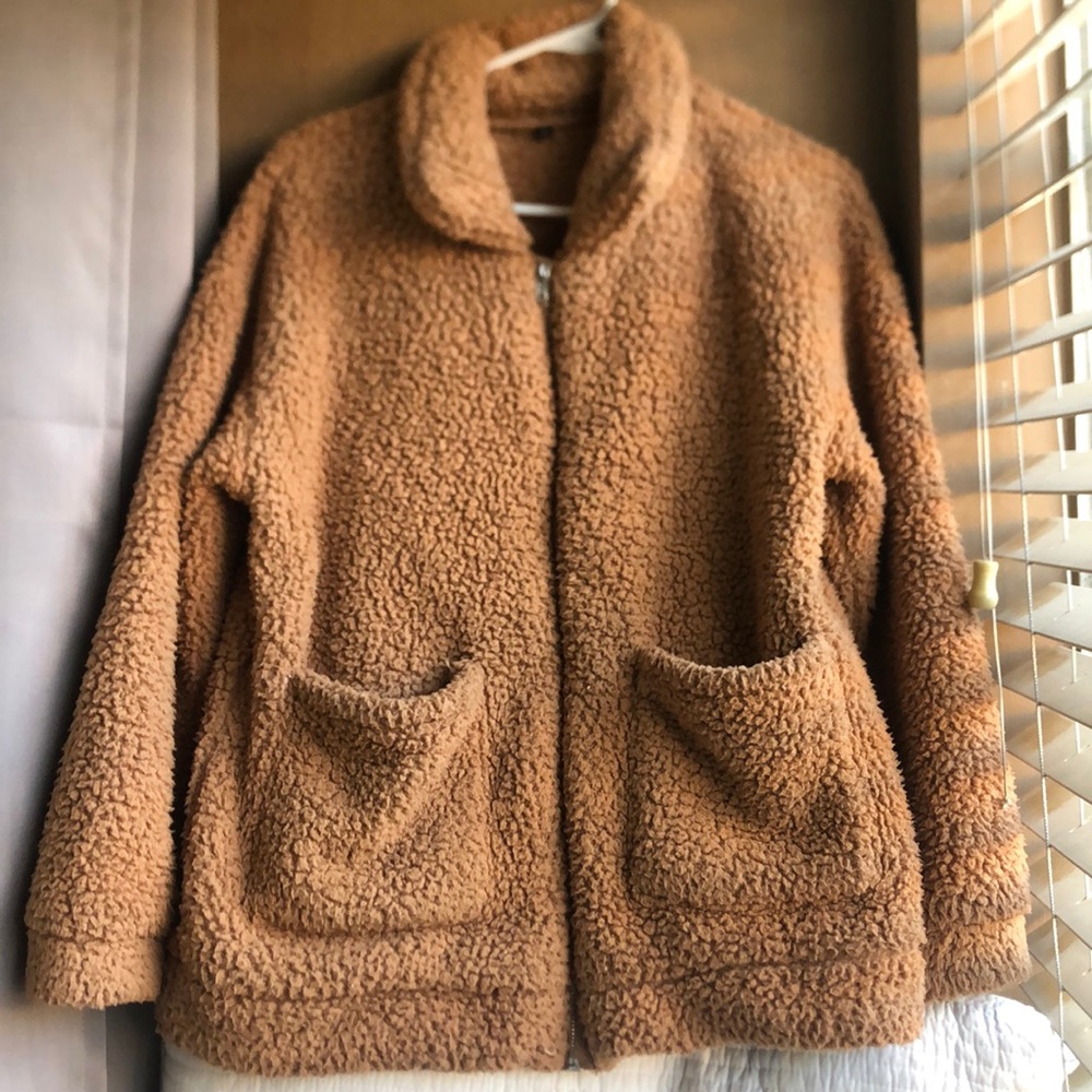 Brown fluffy jacket